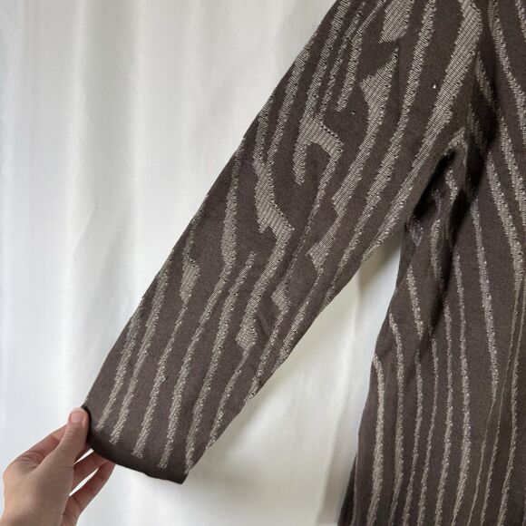 Jones Wear Cardigan Womens XL Brown Animal Print Button Up Long Sleeve Cotton Bl - Picture 4 of 10